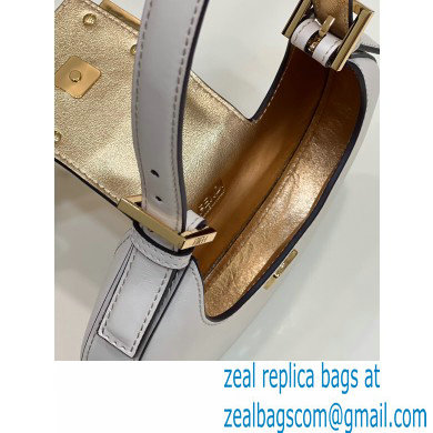 Fendi leather Cookie Mini Hobo Bag White 2022