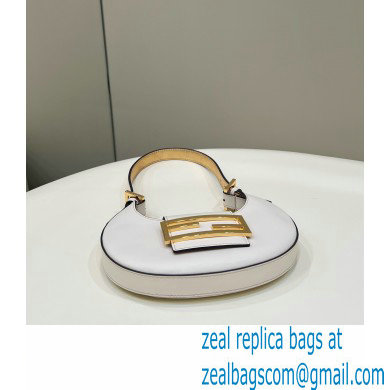 Fendi leather Cookie Mini Hobo Bag White 2022 - Click Image to Close