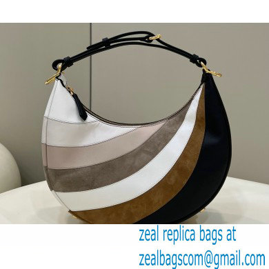 Fendi leather Fendigraphy Small Hobo Bag with beige and brown inlay 2022 - Click Image to Close