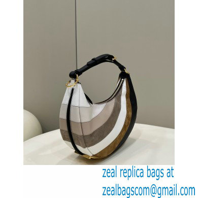 Fendi leather Fendigraphy Small Hobo Bag with beige and brown inlay 2022