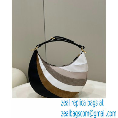 Fendi leather Fendigraphy Small Hobo Bag with beige and brown inlay 2022