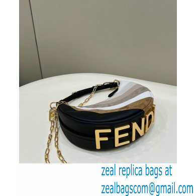 Fendi leather Fendigraphy Small Hobo Bag with beige and brown inlay 2022