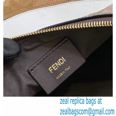 Fendi leather Fendigraphy Small Hobo Bag with beige and brown inlay 2022