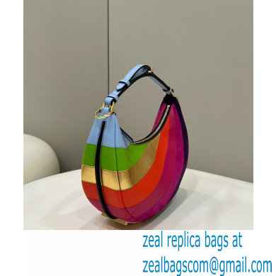 Fendi leather Fendigraphy Small Hobo Bag with multicolor inlay 2022 - Click Image to Close