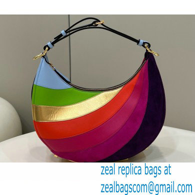 Fendi leather Fendigraphy Small Hobo Bag with multicolor inlay 2022