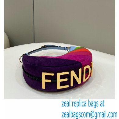 Fendi leather Fendigraphy Small Hobo Bag with multicolor inlay 2022