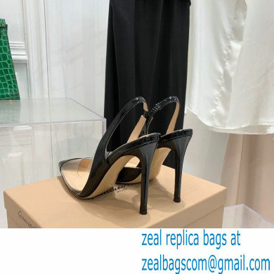 Gianvito Rossi Heel 10.5cm PLEXI PVC and Patent leather Slingback Pumps Black 2022