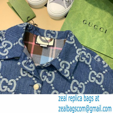 Gucci Blue and ivory jumbo GG jacquard denim Pineapple vest 2022