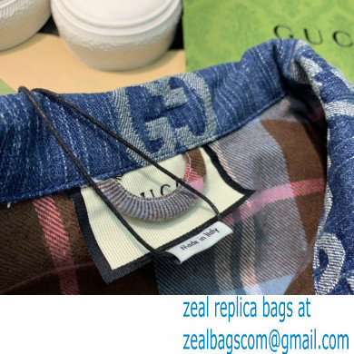 Gucci Blue and ivory jumbo GG jacquard denim Pineapple vest 2022 - Click Image to Close