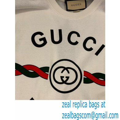 Gucci Cotton jersey 'Gucci Firenze 1921' T-shirt white 2022 - Click Image to Close