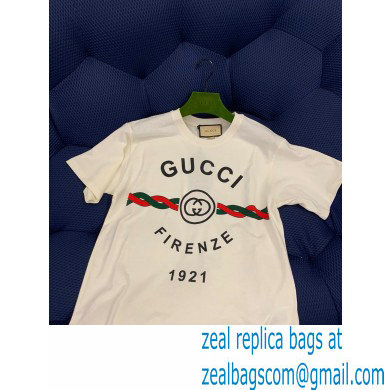 Gucci Cotton jersey 'Gucci Firenze 1921' T-shirt white 2022