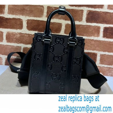 Gucci GG embossed mini tote bag 696010 Black 2022