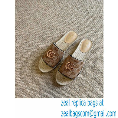 Gucci GG matelasse Canvas Espadrilles Slides 2022