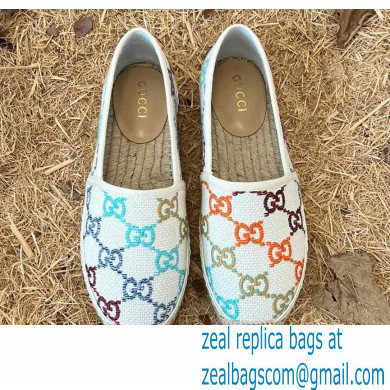 Gucci Multicolor GG Linen Canvas Espadrilles 2022 - Click Image to Close