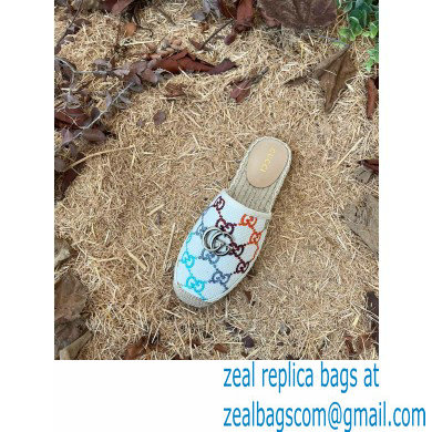 Gucci Multicolor GG Linen Canvas Espadrilles Slippers 2022