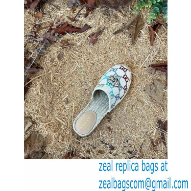Gucci Multicolor GG Linen Canvas Espadrilles Slippers 2022