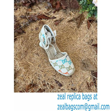 Gucci Multicolor GG Linen Canvas Platform 10cm Espadrilles 2022