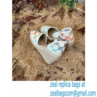 Gucci Multicolor GG Linen Canvas Platform 10cm Espadrilles 2022