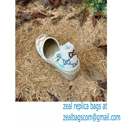 Gucci Multicolor GG Linen Canvas Platform 10cm Espadrilles 2022
