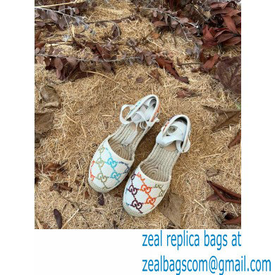 Gucci Multicolor GG Linen Canvas Platform 10cm Espadrilles 2022