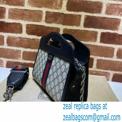 Gucci Ophidia small tote Bag with Web 693724 Blue 2022 - Click Image to Close