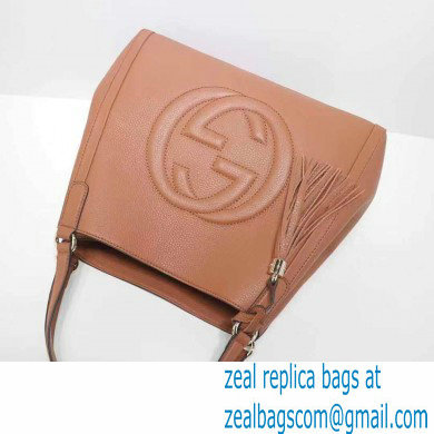 Gucci Soho Tassel Leather Shoulder Bag 282309 Brown