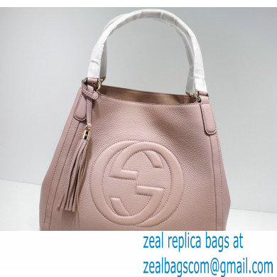 Gucci Soho Tassel Leather Shoulder Bag 282309 Nude Pink