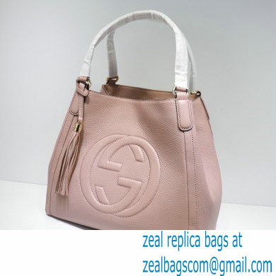 Gucci Soho Tassel Leather Shoulder Bag 282309 Nude Pink - Click Image to Close