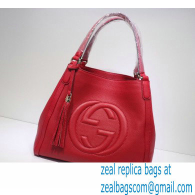 Gucci Soho Tassel Leather Shoulder Bag 282309 Red