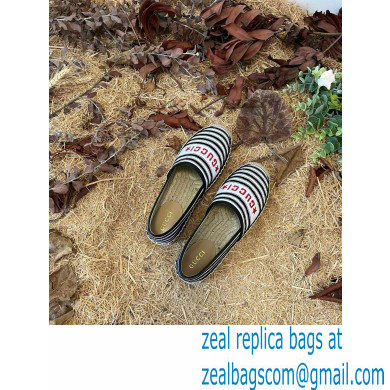 Gucci Star Stripe print Cotton Canvas Espadrilles Black 2022