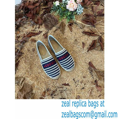 Gucci Star Stripe print Cotton Canvas Espadrilles Blue 2022