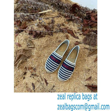 Gucci Star Stripe print Cotton Canvas Espadrilles Blue 2022 - Click Image to Close