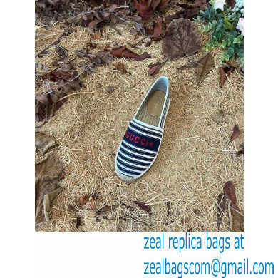 Gucci Star Stripe print Cotton Canvas Espadrilles Blue 2022 - Click Image to Close