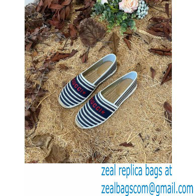 Gucci Star Stripe print Cotton Canvas Espadrilles Blue 2022 - Click Image to Close