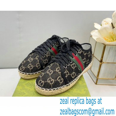 Gucci maxi GG Canvas Espadrilles Black with Web 2022