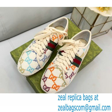 Gucci maxi GG Canvas Espadrilles Multicolor with Web 2022