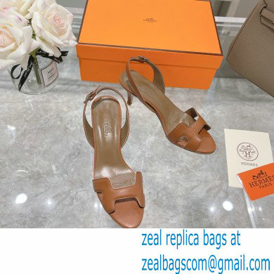 HERMES 7CM Eternite SANDALS IN BOX LEATHER TAN