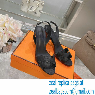 HERMES 7CM Eternite SANDALS IN EPSOM LEATHER BLACK - Click Image to Close