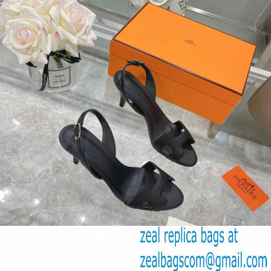 HERMES 7CM Eternite SANDALS IN EPSOM LEATHER BLACK - Click Image to Close