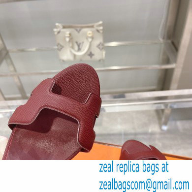 HERMES 7CM Eternite SANDALS IN EPSOM LEATHER burgundy - Click Image to Close