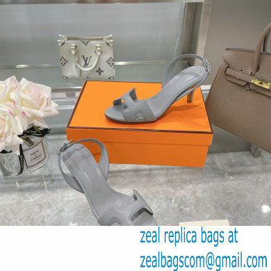 HERMES 7CM Eternite SANDALS IN EPSOM LEATHER gray - Click Image to Close