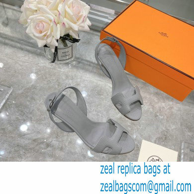 HERMES 7CM Eternite SANDALS IN EPSOM LEATHER gray - Click Image to Close