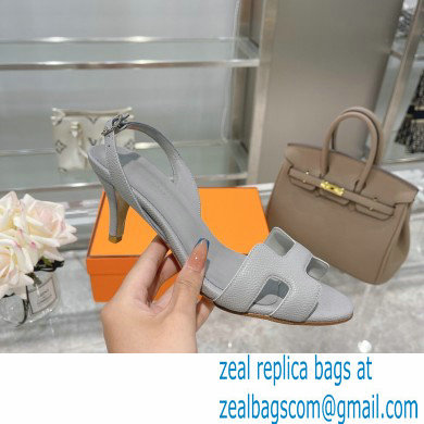 HERMES 7CM Eternite SANDALS IN EPSOM LEATHER gray - Click Image to Close