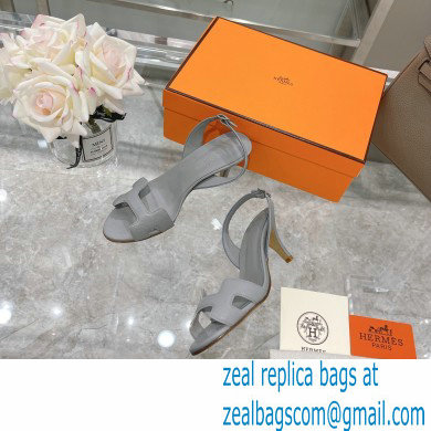 HERMES 7CM Eternite SANDALS IN EPSOM LEATHER gray - Click Image to Close