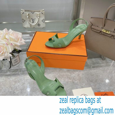 HERMES 7CM Eternite SANDALS IN EPSOM LEATHER green - Click Image to Close