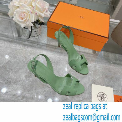 HERMES 7CM Eternite SANDALS IN EPSOM LEATHER green - Click Image to Close