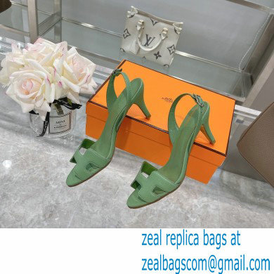 HERMES 7CM Eternite SANDALS IN EPSOM LEATHER green - Click Image to Close