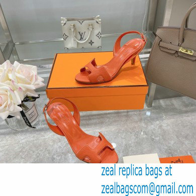 HERMES 7CM Eternite SANDALS IN EPSOM LEATHER orange