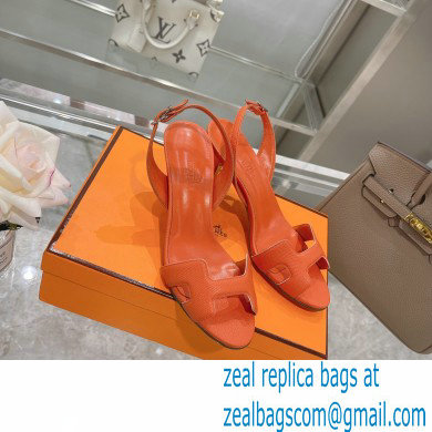 HERMES 7CM Eternite SANDALS IN EPSOM LEATHER orange - Click Image to Close