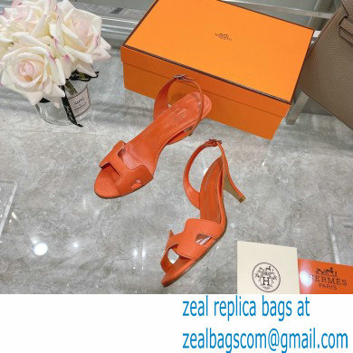 HERMES 7CM Eternite SANDALS IN EPSOM LEATHER orange